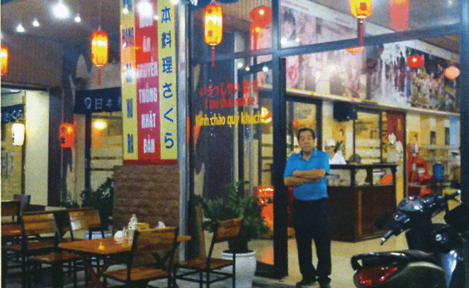 ベトナムビン市の日本料理店「さくら店舗」